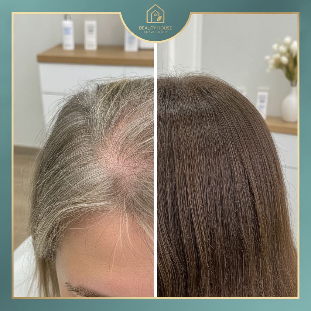 Биостимуляция волос: до и после процедур в клинике Beauty House