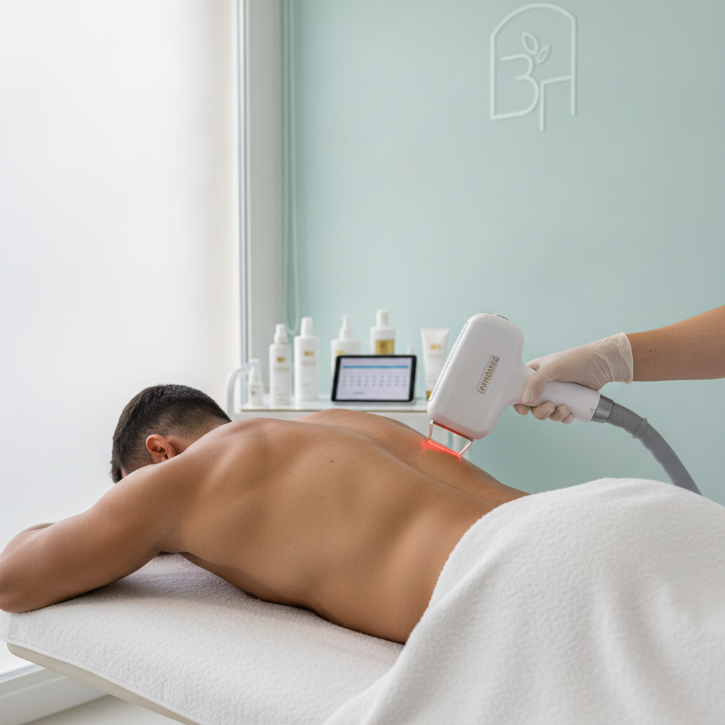 Depilación láser en la espalda para hombres: cuántas sesiones requiere